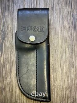 Pre Date Code Buck #104 Twin Knife Set with102 & 103 Fixed Blades, Leather Sheath