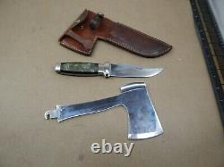 Pre-WW2 Case Tested 961 KNIFE-AXE COMBO SET Green Onyx Celluloid Excellent