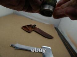 Pre-WW2 Case Tested 961 KNIFE-AXE COMBO SET Green Onyx Celluloid Excellent