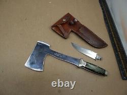 Pre-WW2 Case Tested 961 KNIFE-AXE COMBO SET Green Onyx Celluloid Excellent