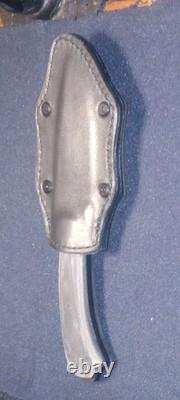 Pre-ownedWinkler Belt Knife Reproduction With Leather Sheath 80CrV2 Micarta Scale