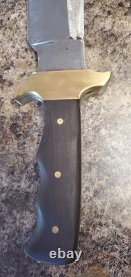 Predator movie Bowie Hunting Fixed Blade Knife, Wood Handle, Sheath