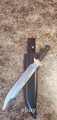 Predator movie Bowie Hunting Fixed Blade Knife, Wood Handle, Sheath