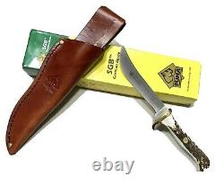 Puma SGB German Steel Antler Stag Fixed Blade Dagger Knife Case Sheath Mint