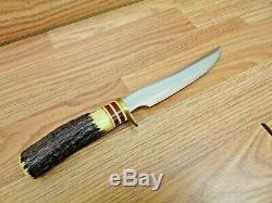 Queen Cutlery Vietnam Recon Hump Back Fighting Hunting Knife & Sheath MINT