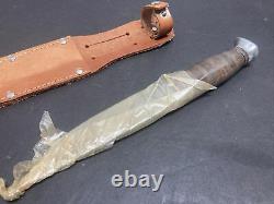 R. J. Richter Fixed Blade Soligen Germany Bowie Knife Leather Handle NOS #1