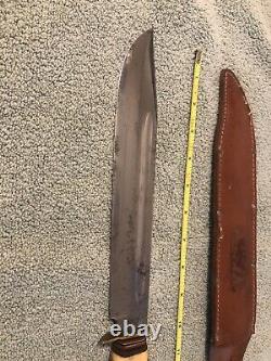 R. J. Richter Solingen Germany Bowie Knife Stag Handle 15 Inch with Original Sheath