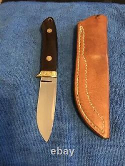 R. W. LOVELESS CUSTOM KNIFE MAKER DROP POINT HUNTER KNIFE-ENGRAVED-1980s UNUSED