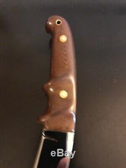 R. W. Loveless Custom Knife Maker Lawndale, Calif. Gut Hook Knife/sheath