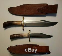 RANDALL MADE KNIVES Set of 9 Model 12 Bowie & 13 Toothpick Knife Stag 1960s-70s
