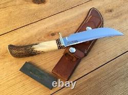 RANDALL MODEL 4-5 BIG GAME SKINNER KNIFE STAG HANDLE VIETNAM WAR ERA c. 1965-1969