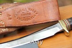 RANDALL ORLANDO FL. COMBAT fighting knife sheath stone 44 signed leather FLORIDA