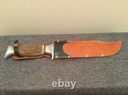 RARE 1950s SOLINGEN GERMANY 13.5 RHINO BOWIE 469 STAG BONE AFRICAN HUNTER KNIFE