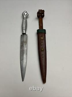 RARE HOFFRITZ SOLINGEN GERMANY HUNTING KNIFE Dagger Eagle Claw & Ball W SHEATH
