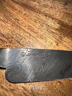 RARE HTF Luciano Dorneles Damascus Steel Integral Knife and Sheath