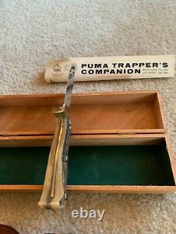 RARE Hunting Knife PUMA Trappers Companion#6385 +Leather Sheath & Original Box