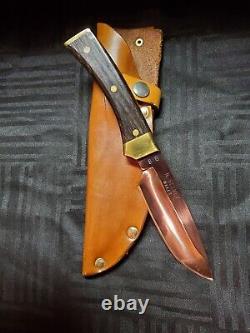 (RARE) N. Selvey Custom, Hand Forged, Hunting Knife With Sheath