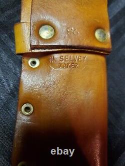 (RARE) N. Selvey Custom, Hand Forged, Hunting Knife With Sheath