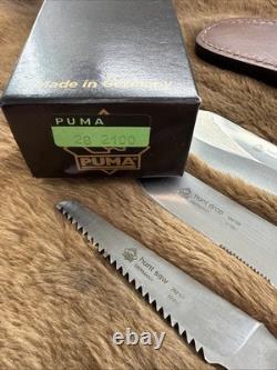 RARE! Puma White Hunter Multi Blade Knife Set with Leather Sheath 282100 NOS NIB