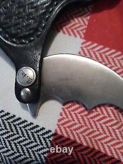 RARE VINTAGE KEMPO CLAW PROTOTYPE FIXED BLADE KNIFE with orig. Leather Sheath