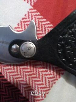 RARE VINTAGE KEMPO CLAW PROTOTYPE FIXED BLADE KNIFE with orig. Leather Sheath