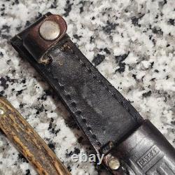 RARE Vintage 60's Fixed Blade 6 3/8 Case XX Stag Handle with Sheath NICE