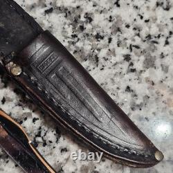 RARE Vintage 60's Fixed Blade 6 3/8 Case XX Stag Handle with Sheath NICE
