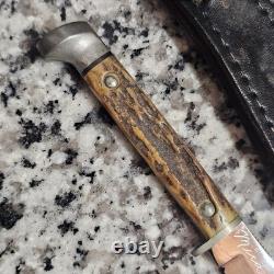 RARE Vintage 60's Fixed Blade 6 3/8 Case XX Stag Handle with Sheath NICE