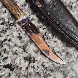 RARE Vintage 60's Fixed Blade 6 3/8 Case XX Stag Handle with Sheath NICE