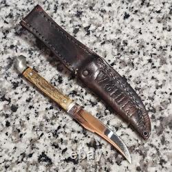 RARE Vintage 60's Fixed Blade 6 3/8 Case XX Stag Handle with Sheath NICE