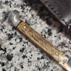 RARE Vintage 60's Fixed Blade 6 3/8 Case XX Stag Handle with Sheath NICE