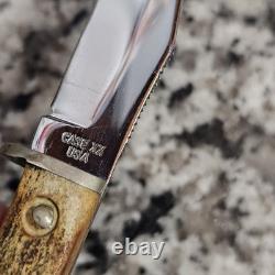 RARE Vintage 60's Fixed Blade 6 3/8 Case XX Stag Handle with Sheath NICE