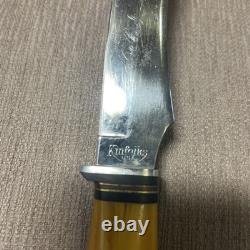 RARE, Vintage Kinfolks Trailing Point Skinner, Butterscotch-Bakelite, Sheath