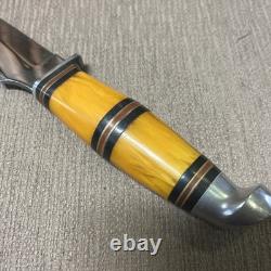 RARE, Vintage Kinfolks Trailing Point Skinner, Butterscotch-Bakelite, Sheath