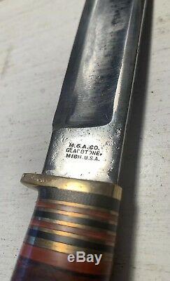 RARE Vintage MARBLES M. S. A. Gladstone Mich. USA Early 1900s Hunting Knife