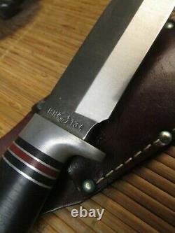REMINGTON (UMC). HUNTING KNIFE RH134 4 3/4 in. FIXED BLADE w LEATHER SHEATH