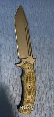 RMJ Tactical Combat Africa Knife Tungsten 7.5 80CRV2 Blade Dirty Olive G-10