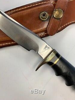Ralph Bone Custom Hand Made Hunter Knife Lubbock Tx Texas With Sheath 9.75
