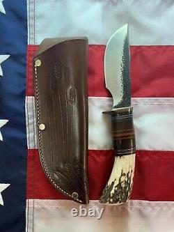 Randall Knives Hybrid Behring Made Rick Bowles Special, SS, Custom Stag Handle