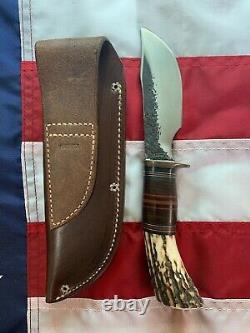 Randall Knives Hybrid Behring Made Rick Bowles Special, SS, Custom Stag Handle