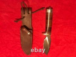 Randall Knives Model 11 Alaskan Skinner 5 blade with stacked leather handle