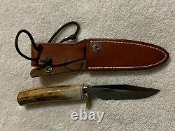 Randall Made Knife #5-4, Sambar Stag, Brass Butt Cap 1990's Vintage