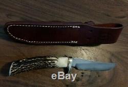 Randall Made Knives Model #7-5 with #6 Grind STAG Leather Sheath Hunting Knife