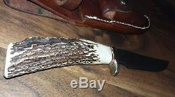 Randall Made Knives Model #7-5 with #6 Grind STAG Leather Sheath Hunting Knife