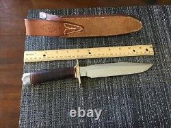 Randall knife 1-7 carbon blade brass guard aluminum cap leather handle in johnso