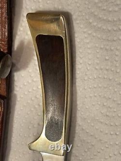 Rare 1968 Browning USA S/210 hunting Knife Brass/walnut Handle with Sheath