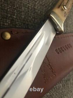 Rare 1970 Puma Buddy Knife 6383 Stag Solingen Germany Hunting With Sheath