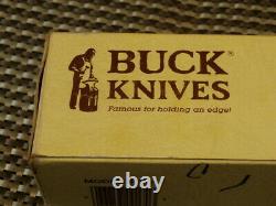 Rare 1972-86 FAMOUS BUCK USA 119 BOWIE SET Vtg. HUNTING SKINNER KNIFE, BOX, CASE