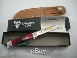 Rare Buck Custom Club Lucite Handle 105 Knife With Sheath Never Used In Box