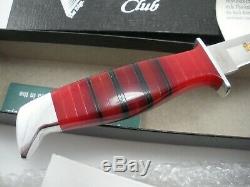 Rare Buck Custom Club Lucite Handle 105 Knife With Sheath Never Used In Box